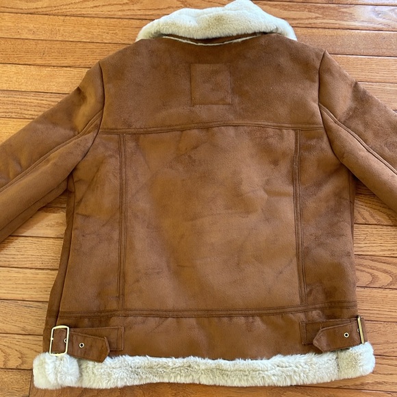 Hollister Faux Suede Biker Jacket Size Medium - Picture 4 of 5